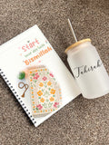 Personalised Hijabi Girl Gift Set University Student Tumbler Tea Coffee Lover Arabic Name Notebook Teacher Sister Friend