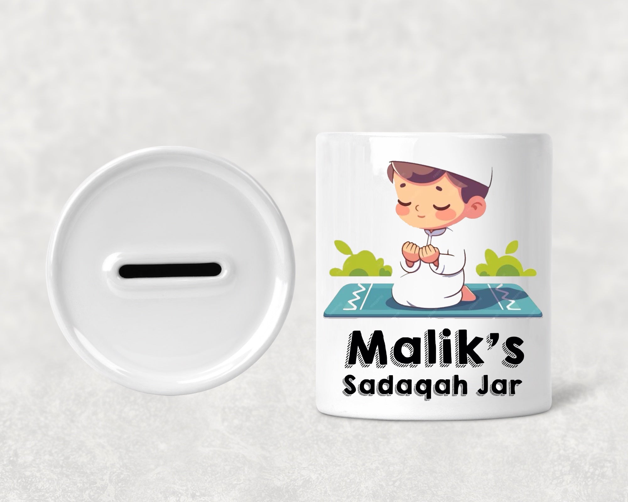 Personalised Sadaqah Jar Islamic Gift for Boys School Mosque Home Decor Eid Prayer Muslim Money Charity Box