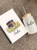Personalised Hijabi Girl Gift Set University Student Tumbler Tea Coffee Lover Arabic Name Notebook Teacher Sister Friend