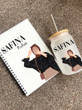 Personalised Hijabi Girl Gift Set University Student Tumbler Tea Coffee Lover Arabic Name Notebook Teacher Sister Friend